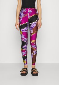 Versace Jeans Couture CHAIN - Tajice-hlače - plum/crimson