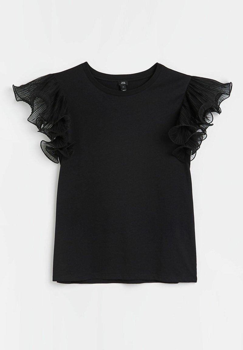 T-shirt Fille River Island – Coton Noir – 4-5 Ans – Col Rond Basique