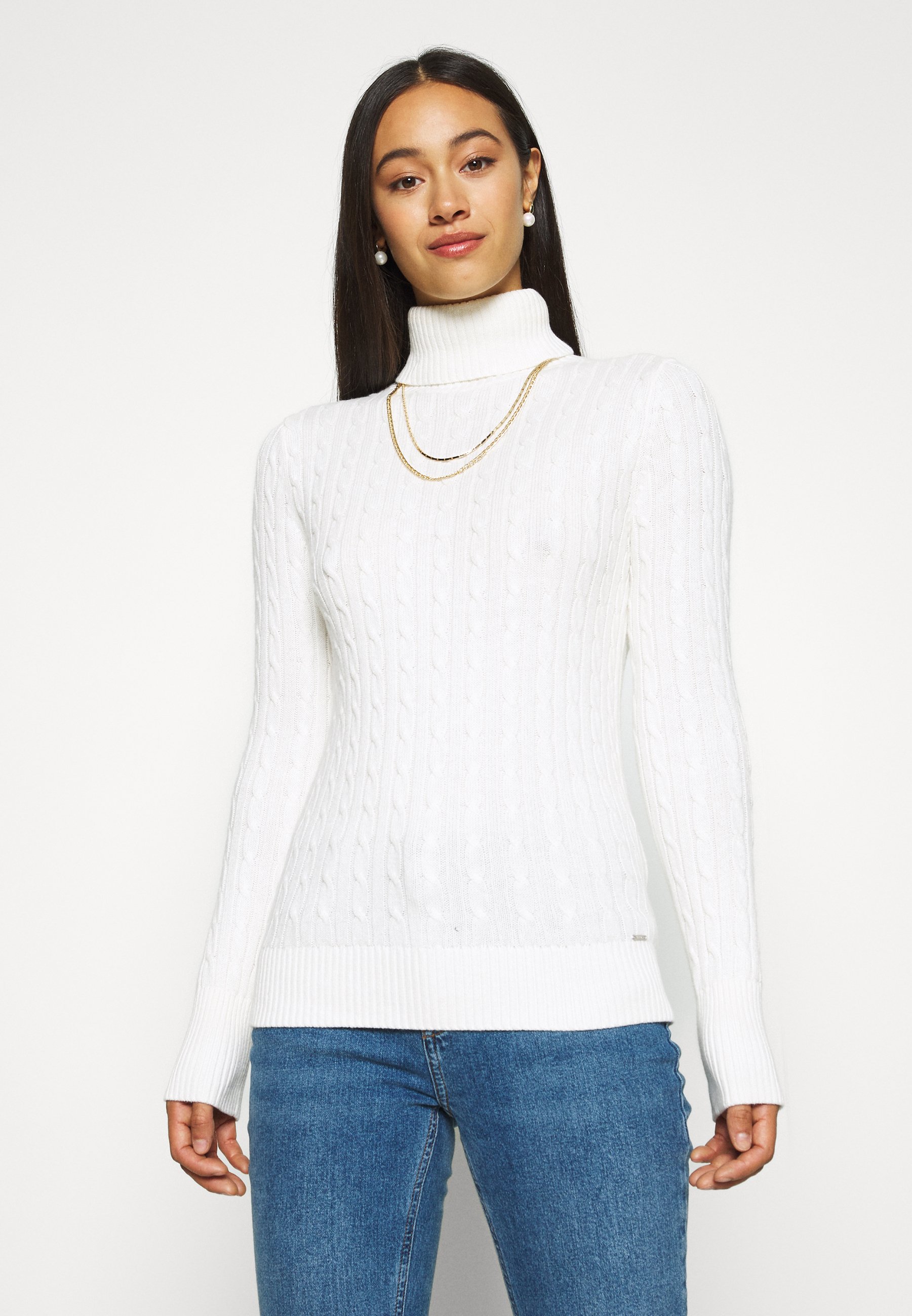 winter white polo neck jumper