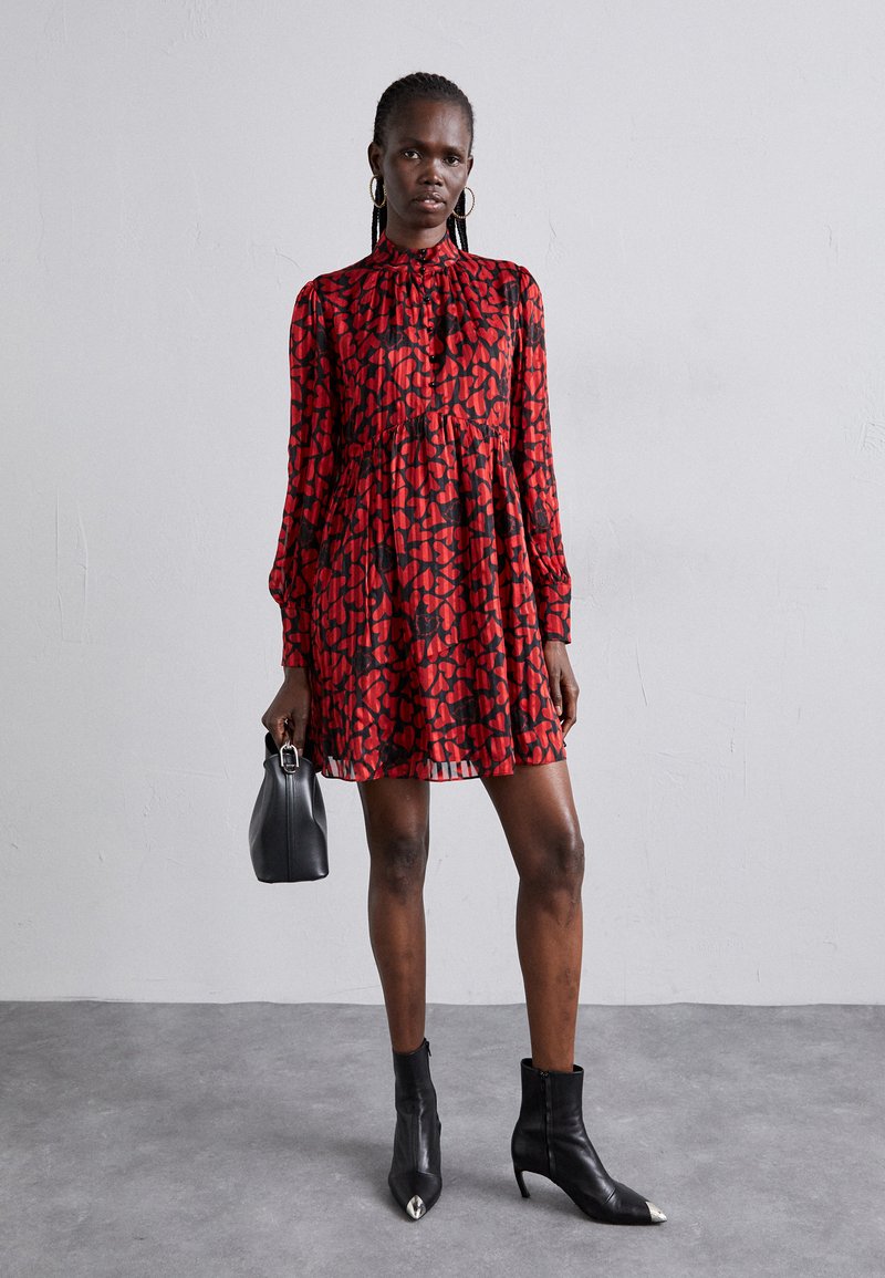 The Kooples ROBE - Shirt dress - black/red/black - Zalando.co.uk