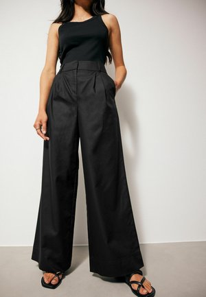 SMART WIDE LEG - Stoffhose - black