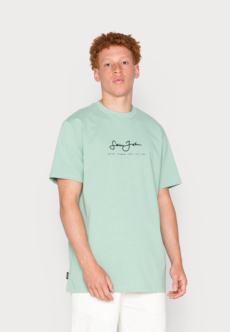 Sean John CLASSIC LOGO ESSENTIAL TEE Print Tshirt light green