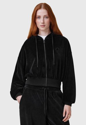 AllSaints VINNY VELVET - Felpa con zip - black