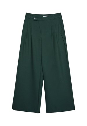 Stradivarius WITH CROSSOVER WAIST - Pantaloni - dark green