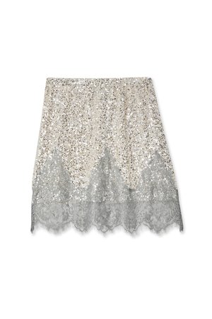 SEQUIN MAEVA SKIRT - Minisvārki - silver