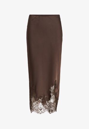 VILA, VISABEL HW MIDI DETAIL - Jupe trapèze - chocolate brown