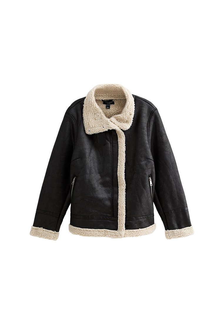 New Look Curves Imitatieleren jas zwart