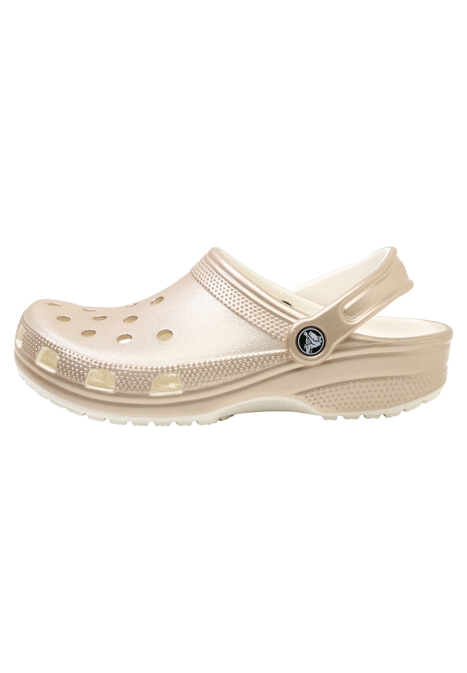 gold metallic crocs