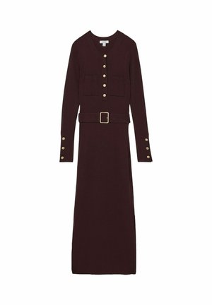 WILLOW BUTTONED MIDI - Egyenes szabású ruha - burgundy