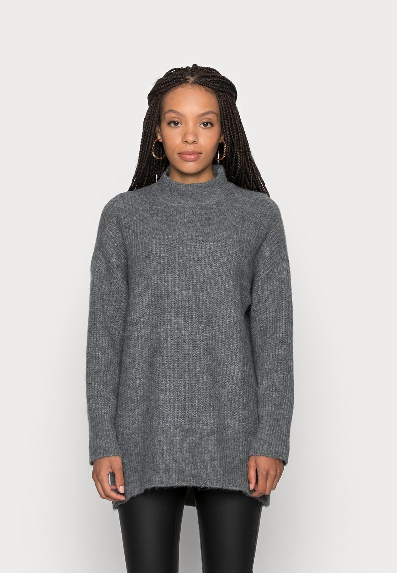 ONLY Petite ONLKARINNA HIGHNECK - Pullover - medium grey melange