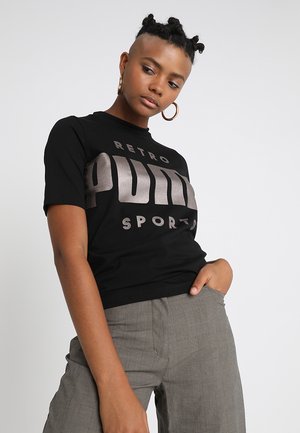Puma RETRO - T-shirt con stampa - black