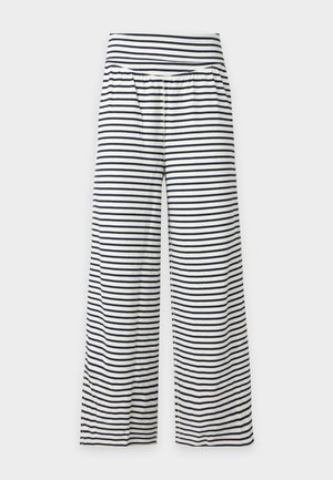 Desmond & Dempsey, FOLD OVER TROUSER - Pyjama bottoms - white/navy