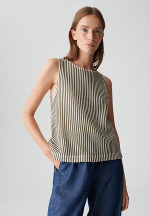 REGULAR FIT CROCHET - Top - olive leaf