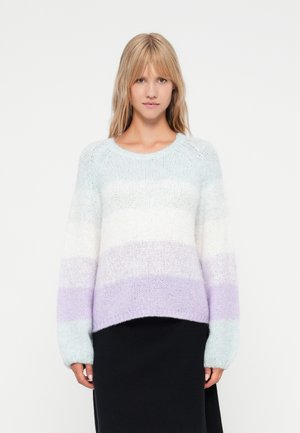 ONLMISTY LIFE STRIPE O NECK - Svetr - harbor gray/whitecap gray/purple rose