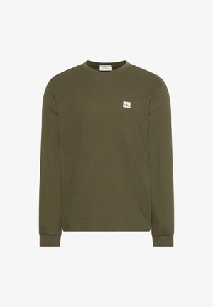 Calvin Klein Jeans, WAFFLE LABEL TEE - Top s dlhým rukávom - olive night