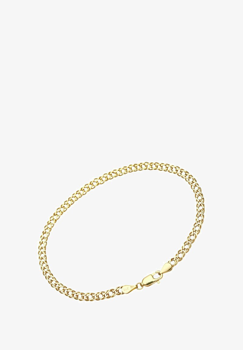 Kuldne ketireta käevõru, millel on omavahel seotud lingid, sile tekstuur ja turvaline klamber. Pikkus on ligikaudu 18 cm.