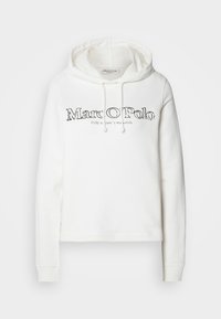 LONG SLEEVE HOODED LOGO PRINT - Camisola - white cotton