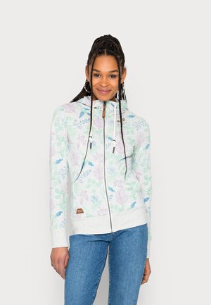 PAYA FLOWERS - Felpa con zip - white
