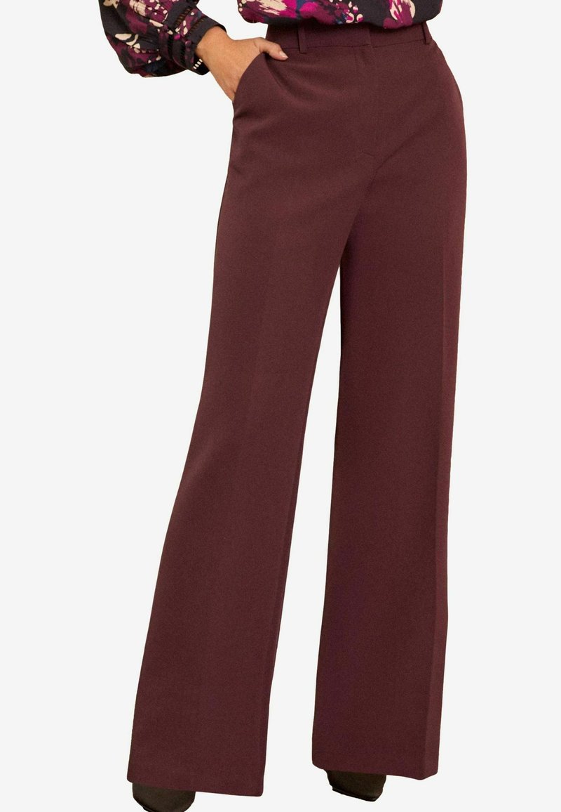 Love & Roses HIGH WAIST WIDE LEG TAILORED  - Kalhoty - berry red