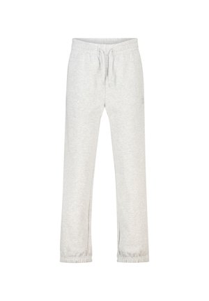 Lichtgrijze joggingbroek met elastische tailleband, verstelbare trekkoord, zijzakken en elastische boorden bij de enkels.
