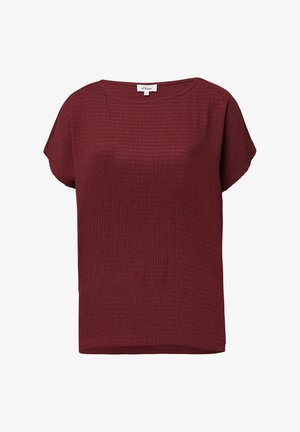 Blouse bordeaux à manches courtes avec un col rond et une coupe décontractée, taille 36, de la marque s.Oliver.