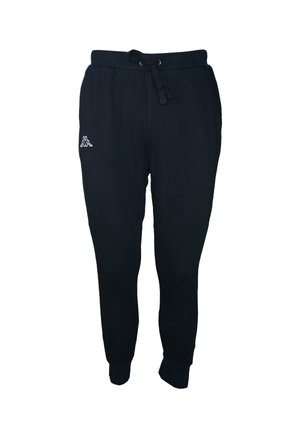 Pantaloni sportivi neri in cotone con una vestibilità affusolata, vita elastica e cordoncino. Presentano un logo bianco sulla coscia sinistra.