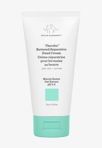 Theraboo™ Buttered Reparative Hand Cream in a white tube with mint green accents, featuring sleek design and 75 ml capacity.