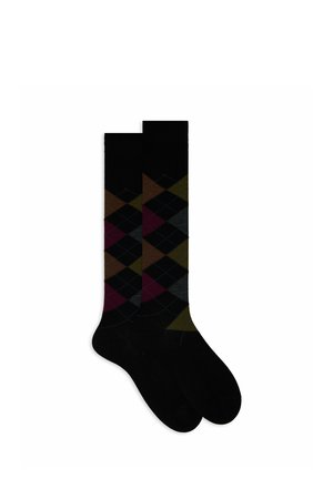 WITH INLAY MOTIF - Knee high socks - nero muschio