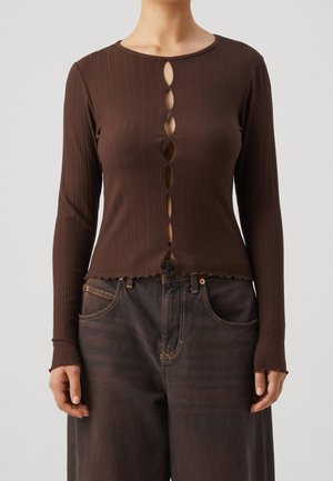 Langærmet T-shirt - brown