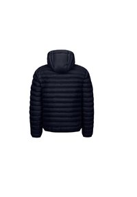 Giacca a vento navy con cappuccio, design trapuntato e vestibilità regolare. Realizzata in materiale leggero e isolante per garantire calore.
