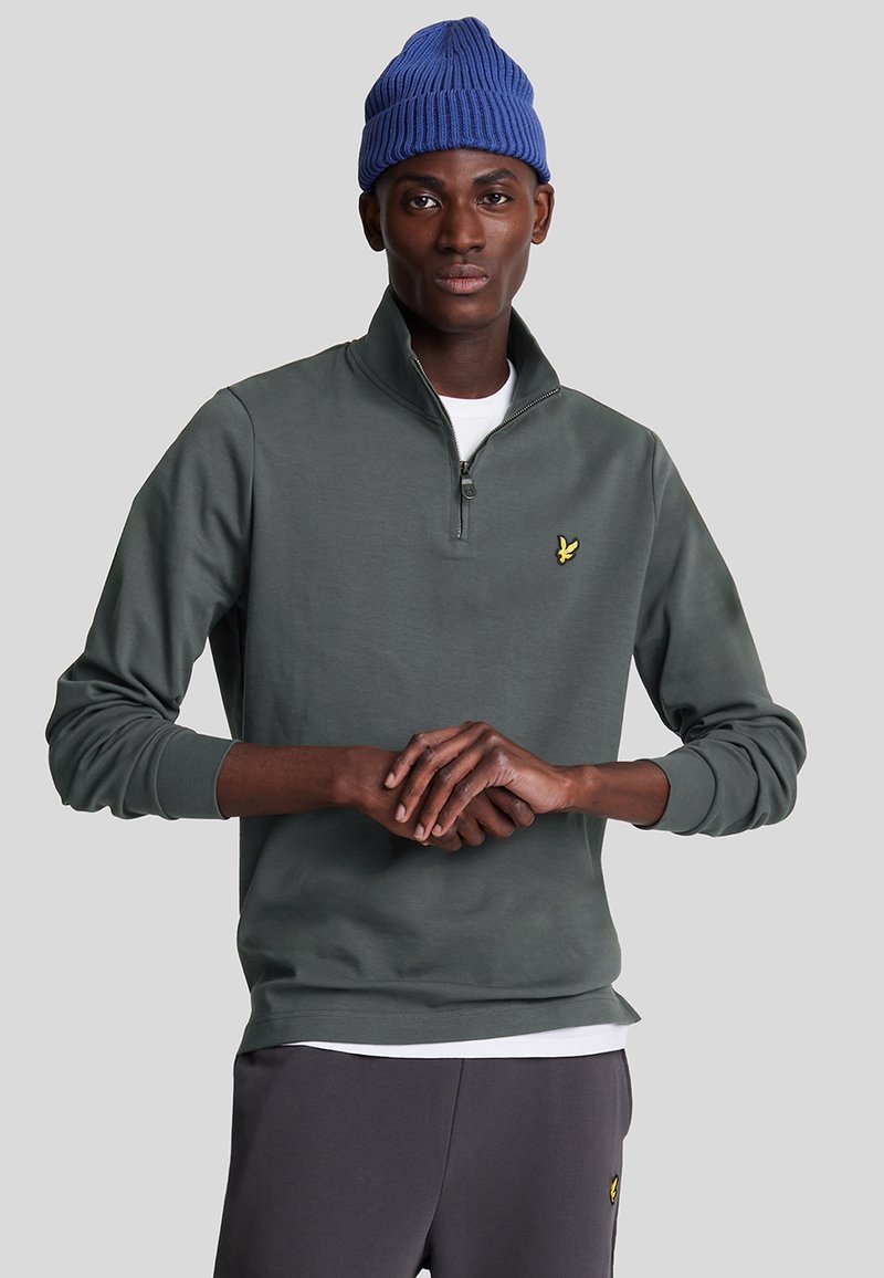 Lyle & Scott MID LAYERS INTERLOCK QUARTER ZIP - Felpa - w gunmetal