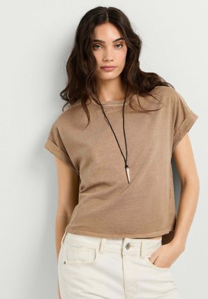 Pepe Jeans, PEPE JEANS BASIC T-SHIRT CASANDRA - Základné tričko - tan brown