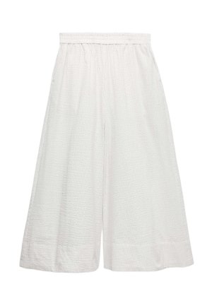 Marks & Spencer, SEERSUCKER CROPPED PALAZZO TROUSERS - Stoffhose - white mix