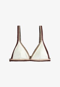 Neselectat, textured cream brown whipstitch
