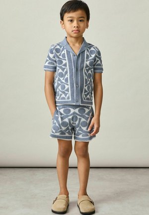 REISS EDMONDS ABSTRACT-PATTERN TOWELLING SHIRT - Camicia - soft blue white