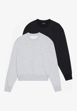 2 PACK - Sweatshirt - black/mottled light grey