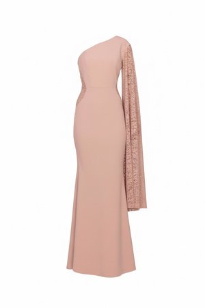 WAL G TALL, CASSIDY LACE ONE SLEEVE - Vestido largo - blush pink