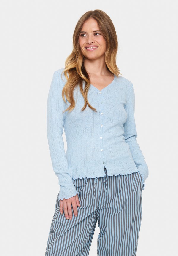 GRUSZ POINTELLE - Strickjacke - heather melange