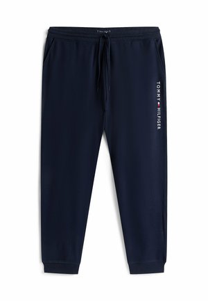 Marine joggers met elastische tailleband en verstelbaar koord. Zakken aan de zijkanten. Bevat het "TOMMY HILFIGER"-logo in witte en rode letters aan de linkerkant.