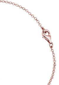 Roségoldene Kette mit ovalen Gliedern und einem Krallenverschluss. Glatte Textur mit glänzender Oberfläche, entworfen für Langlebigkeit und Stil.
