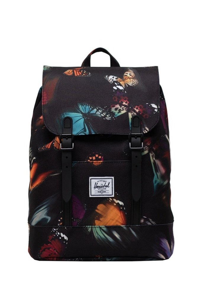 Herschel RETREAT MINI - Sac ?� dos - warp butterflies/noir - ZALANDO.FR