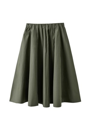 Stradivarius, POPLIN SEAMED A-LINE SKIRT - Jupe longue - green