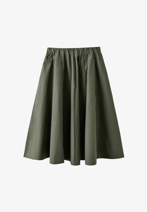 Stradivarius, POPLIN SEAMED A-LINE SKIRT - Jupe longue - green