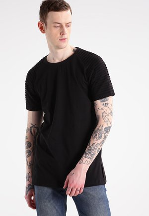 PLEAT RAGLAN TEE - Paprasti marškinėliai - black