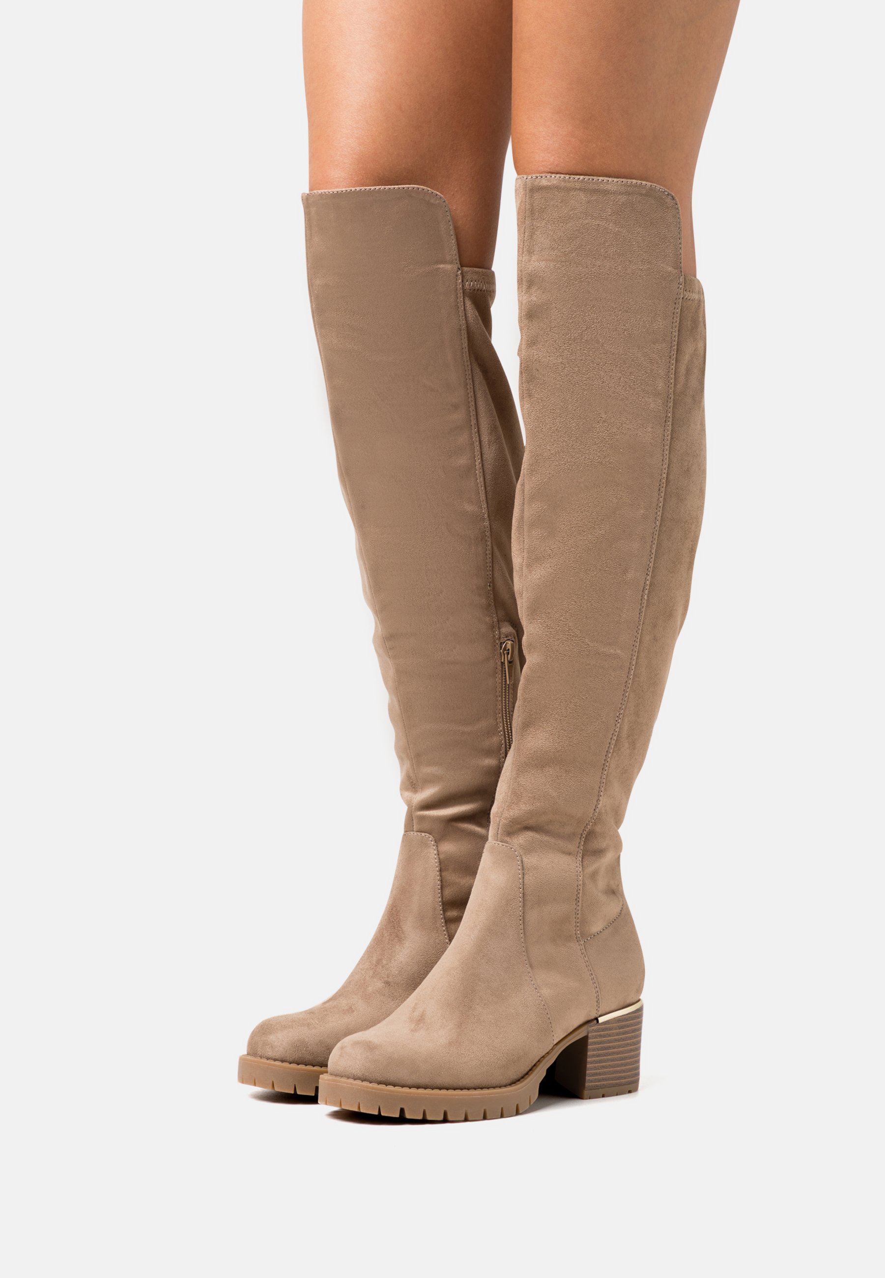 Anna Field Wide Fit Overknees beige Zalando