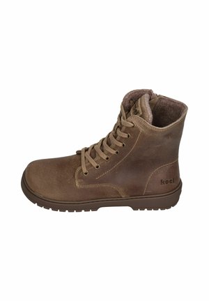 koel, KOEL DAMEN GEFÜTTERTE BAREFOOT SCHNÜRBOOTS GALYON FELT TAUPE - Snowboot/Winterstiefel - taupe