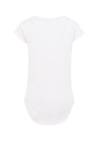 White short-sleeve t-shirt featuring a round neckline, soft texture, and a curved hem, suitable for casual wear.