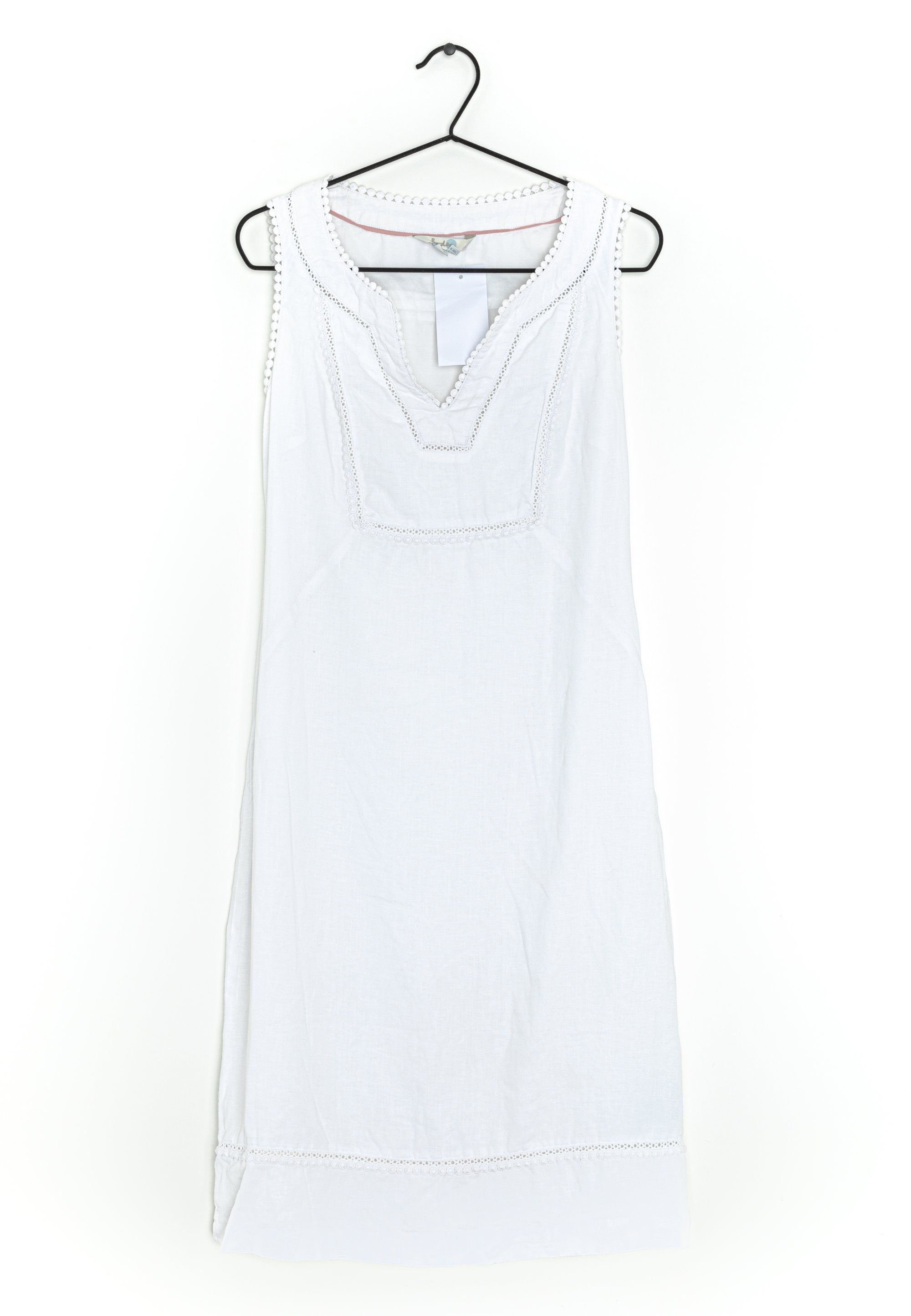 chinese dress ladies Occasion Short Linen Dress-White Embroidery