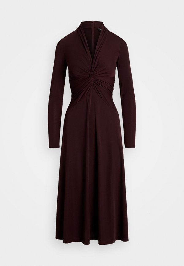 TWIST-FRONT STRETCH JERSEY DRESS - Jersey dress - pinot noir3