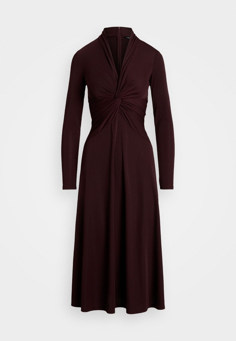 Lauren Ralph Lauren TWIST-FRONT STRETCH JERSEY DRESS - Jersey dress - pinot noir/bordeaux - Zalando Lauren Ralph Lauren TWIST-FRONT STRETCH JERSEY DRESS - Jersey dress - pinot noir/bordeaux - Zalando